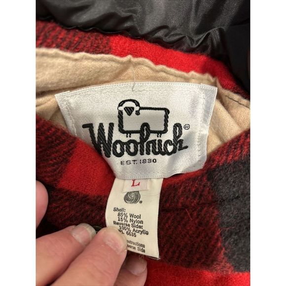 Vtg WOOLRICH Reversible Buffalo Plaid Mackinaw Orange Hunting Vest/Jacket M/L - Picture 10 of 10